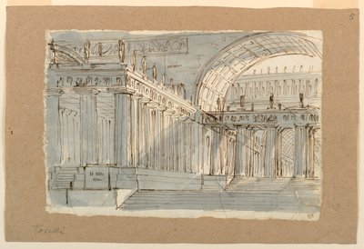 Stage Design, Antique Building with Porticoes by Unknown artist