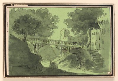 Stage Design, Bridge Crossing Water by Unknown artist