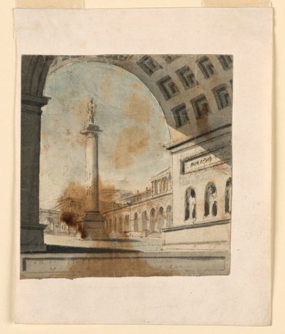 Stage Design, Column with Monument on Top by Unknown artist