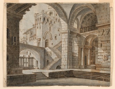 Stage Design: Court in Gothic Castle by Unknown artist
