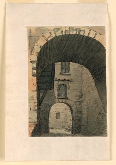 Stage Design, Court in Old Building by Unknown artist
