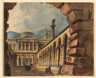 Stage Design, Exterior of Palace by Unknown artist