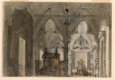 Stage Design, Interior of Gothic Church by Unknown artist