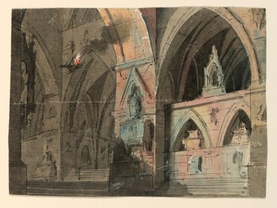 Stage Design, Interior of Gothic Church by Unknown artist