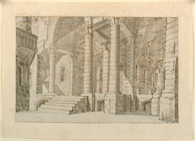 Stage Design, Interior of Prison by Unknown artist