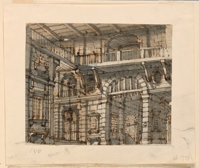 Stage Design, Interior of Prison Court by Unknown artist