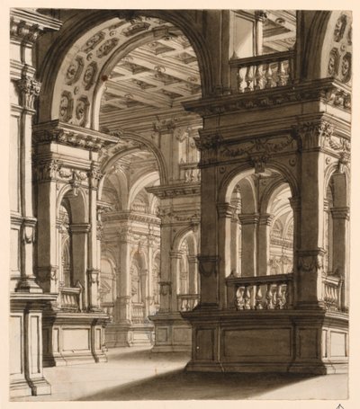 Stage Design, Interior of Renaissance Portico by Unknown artist