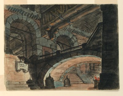 Stage Design, Interior of a Prison by Unknown artist