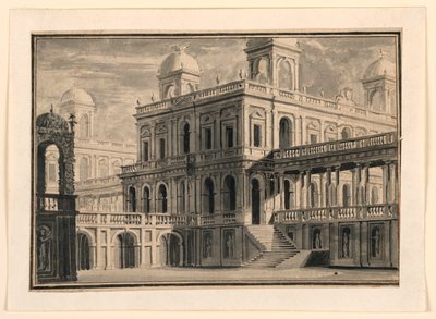 Stage Design, Palace and Porticoes from Outside by Unknown artist