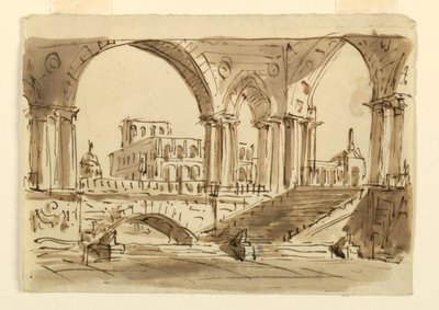 Stage Design, Portico and Stairs by Unknown artist
