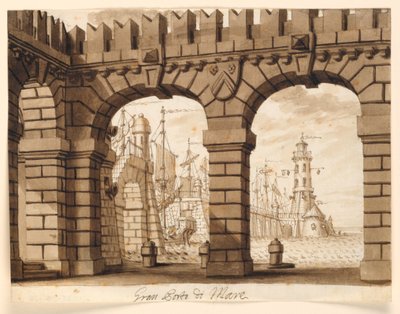 Stage Design, Seaport by Unknown artist