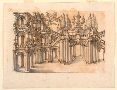 Stage Design: Staircase in Park by Unknown artist