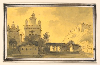 Stage Design, Town in Landscape by Unknown artist