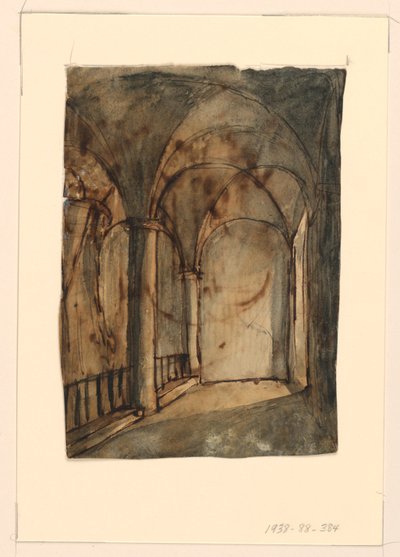 Stage Design, Vaulted Church Interior by Unknown artist
