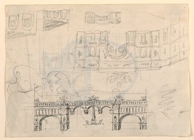 Stage Design: a Town Square by Unknown artist