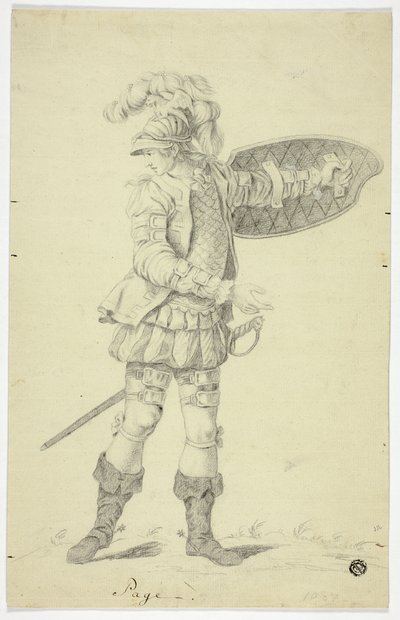 Standing Page with Shield and Sword by Unknown artist