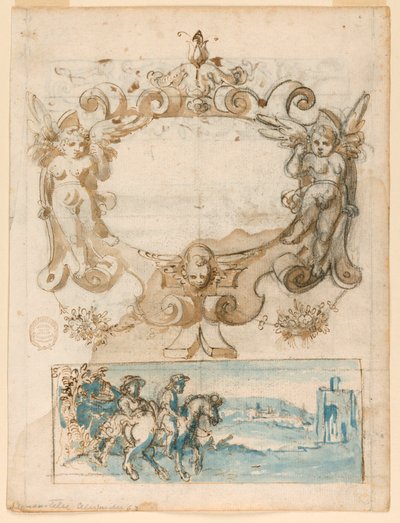 Strapwork Design and Landscape by Unknown artist
