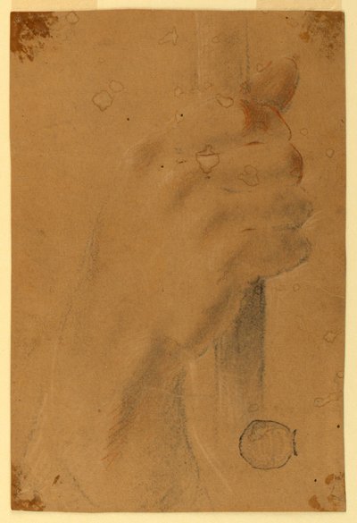 Study: The Right Hand of a Man Around a Stick by Unknown artist
