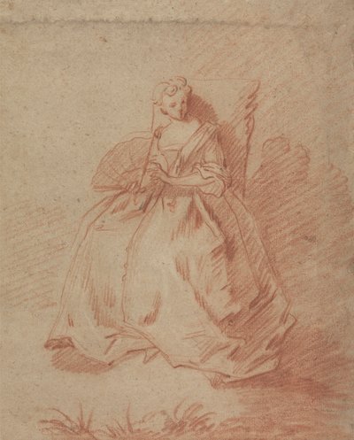 Study of a Seated Woman Holding a Fan by Unknown artist