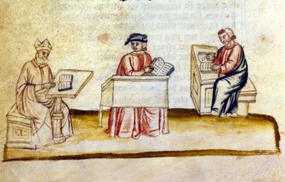 Study room in a monastery (14th century) by Unknown artist