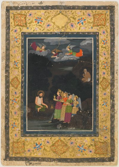 Sultan Ibrahim ibn Adham of Balkh visited by angels by Unknown artist