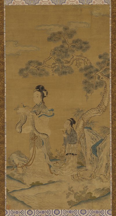 Tapestry: A Daoist Female Immortal and Attendant Under a Pine by Unknown artist