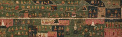 Temple Banner with Pilgrimage Sites and Scenes from the Svayambhu-purana (Ancient Text of the Primordial Buddha) by Unknown artist