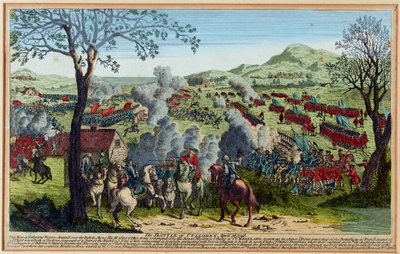 The Battle of Culloden 16 April 1746 (engraving, coloured) by Unknown artist