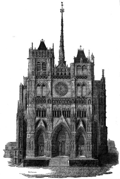 The Cathedral of Amiens in the 19th century by Unknown artist
