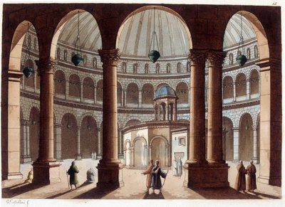 The Church of the Holy Sepulchre, Palestine. In “Le costume ancien et moderne” by Unknown artist