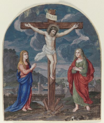 The Crucifixion: Miniature Excised from a Prayer Book by Unknown artist