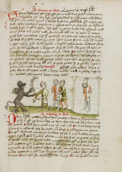 The Devil with a Man Wearing a Blindfold; The Man Hanging from a Nearby Tree by Unknown artist