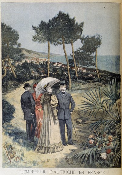 The Emperor of Austria in France (Visit of the Imperial Couple Francis Joseph and Elisabeth of Austria (Sissi) on the French Riviera) - in Le Petite Journal du 19/03/1894 by Unknown artist