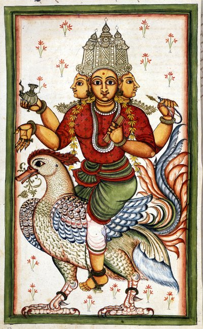 The Hindu deity Brahma, from the manuscript 