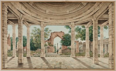 The Mosque of Delhi and the Iron Pillar by Unknown artist