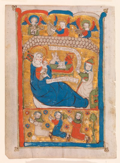 The Nativity with Joseph, Angels, and Worshippers by Unknown artist