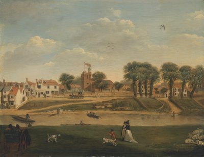 The Old Parish Church and Village, Hampton-on-Thames, Middlesex, 18th century by Unknown artist