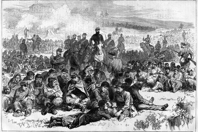 The Paris Commune in 1871. Communards of Belleville Taken Prisoner and Guarded by Peacekeepers in the Parc des Buttes Chaumont by Unknown artist