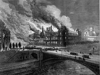 The Paris Commune in 1871. Fire of the City Hall on May 24 by Unknown artist