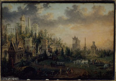 The Père-Lachaise cemetery, now in the 20th arrondissement, in 1835 by Unknown artist