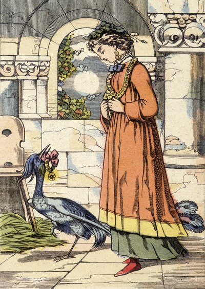 The Princess and the Blue Bird - illustration of the tale 