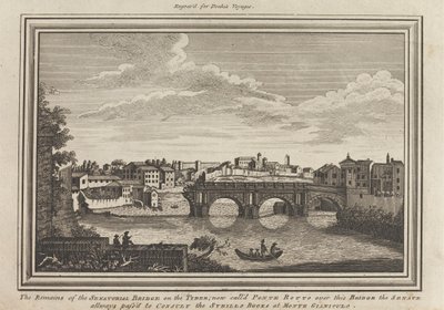 The Remains of the Senatorial Bridge on the Tiber; now called Ponte Rotto over this Bridge the Senate always passed to Consult the Sibylline Books at Monte Gianicolo by Unknown artist