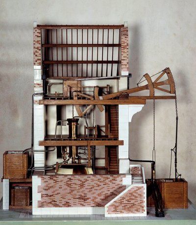 The Steam Machine by Thomas Newcomen by Unknown artist