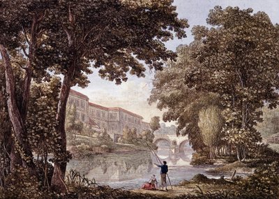 The Stern Bridge in Weimar, Germany. Engraving from 1793 by Unknown artist