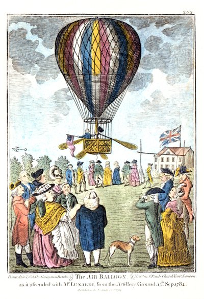 The air balloon as it ascended with Mr Lunardi from the artillery ground, 15th September, 1784 by Unknown artist