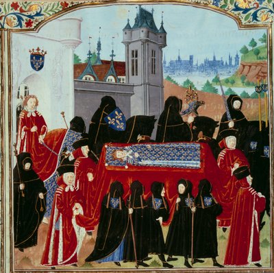 The Body of the Late King Charles VI is Carried Away, Behind the Procession the New King Charles VII by Unknown artist