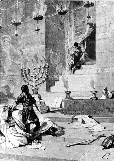 The capture of Jerusalem by Titus around 80 AD. 19th century engraving by Unknown artist