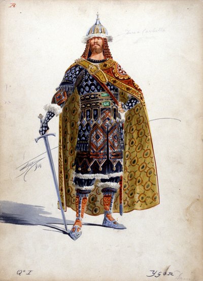 The character of Prince Igor for the opera of the same name by Alexander Borodine created between 1869 and 1886 by Unknown artist