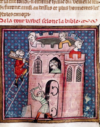The Construction of the Tower of Babel (detail) by Unknown artist