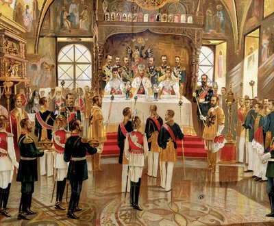 The coronation of Tsar Nicholas II (1868-1918) in Moscow, Russia by Unknown artist